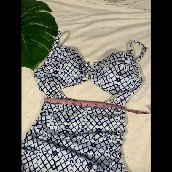 NEW A Che Mae Cutout Print Bandeau Tankini Top - Picture 6 of 9